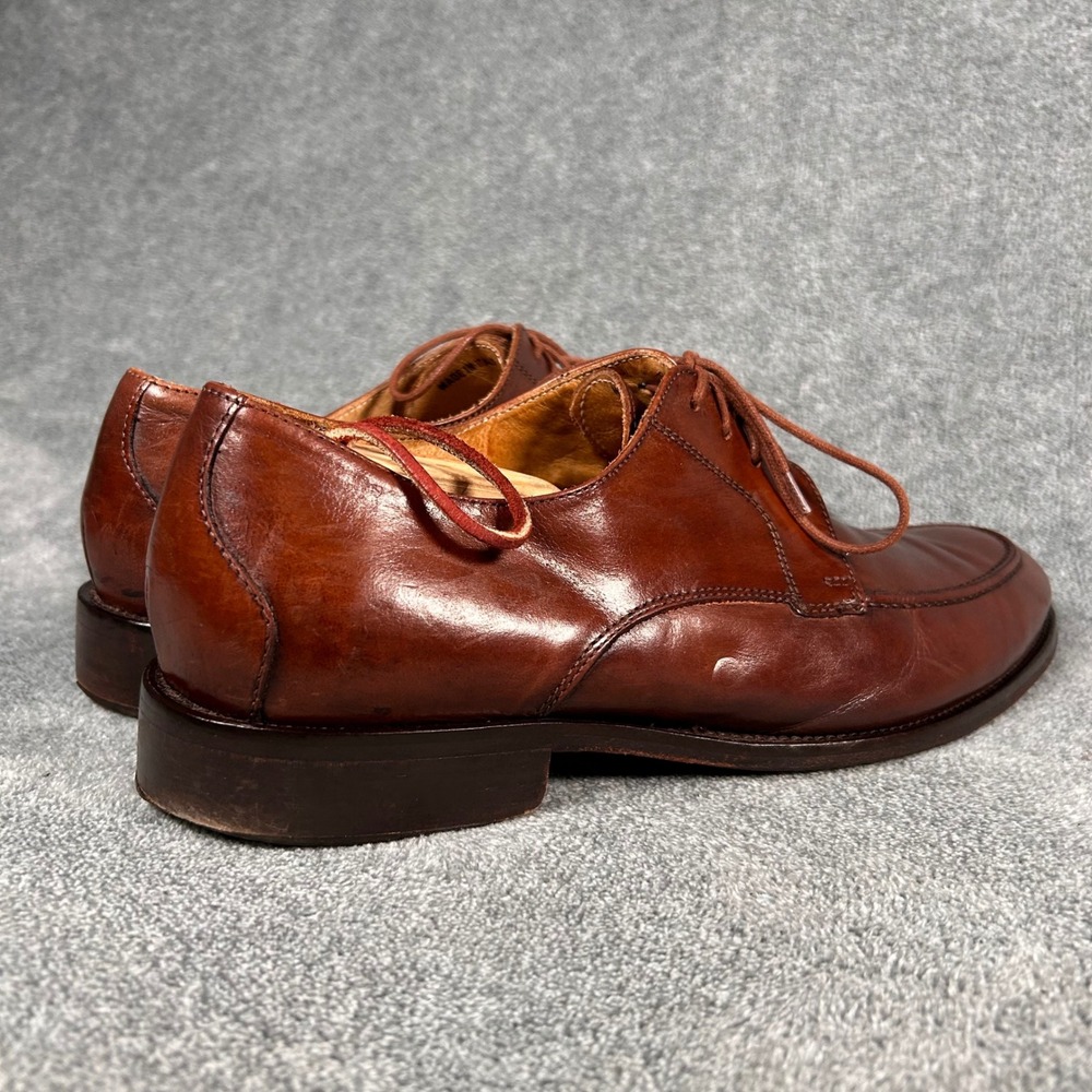 Mercanti Fiorentini Derby Dress Shoes Apron Toe Mens 10.5 M Brown Leather Italy - Picture 5 of 12
